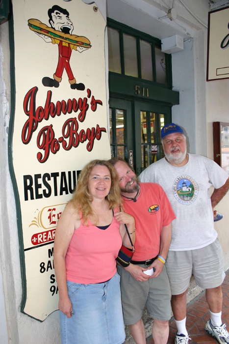 Leigh, Sean and Patrick by our Lunch Spot, the Famous Johnny's