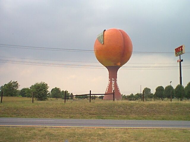 Located off of I-85 between Charlotte NC and Spartanburg SC... in Gaffney SC.

Made me want to Eat A Peach!