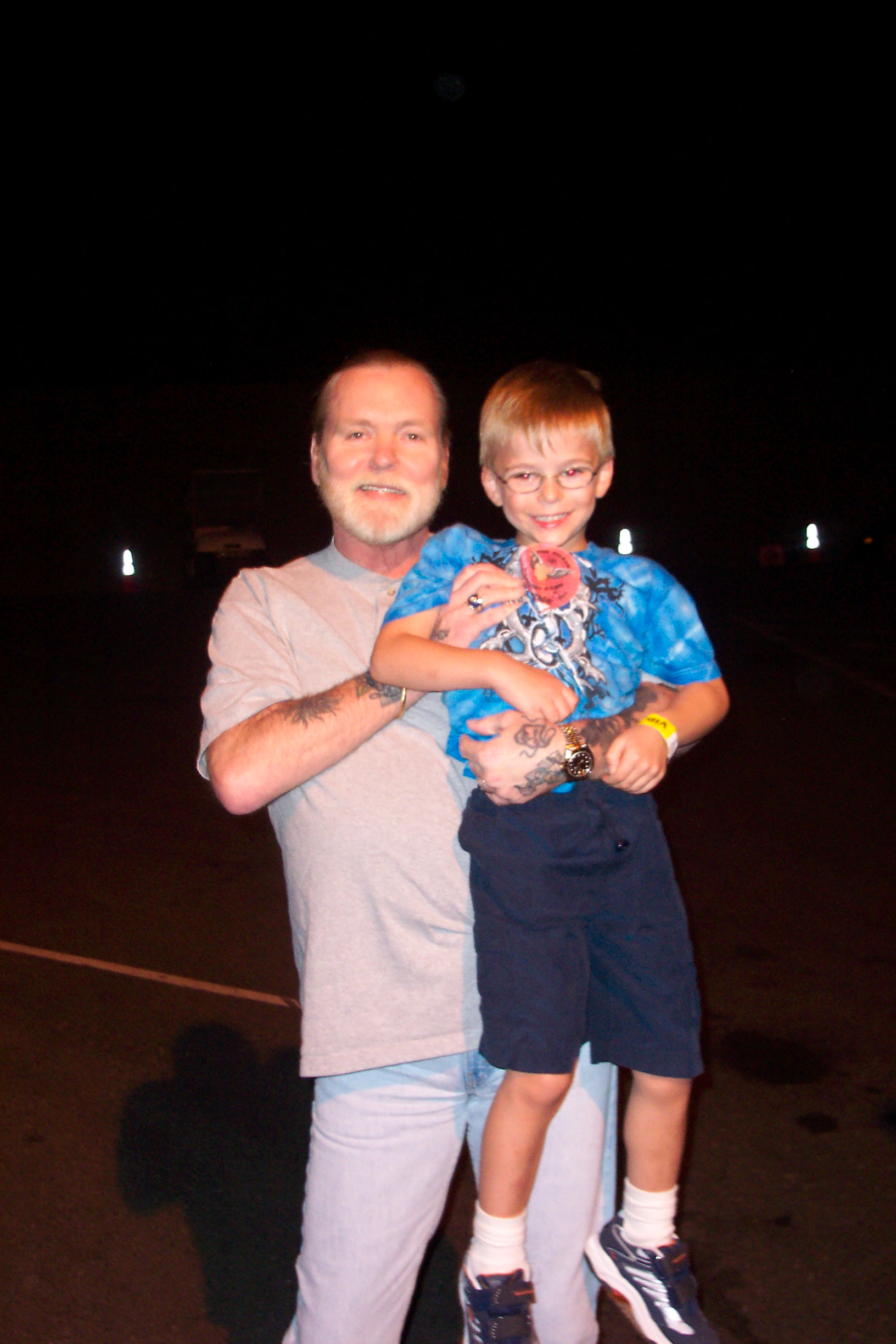 My son Jason, at his second show, and first meeting with Gregg at the PNC Bank Arts Center 8/23/05