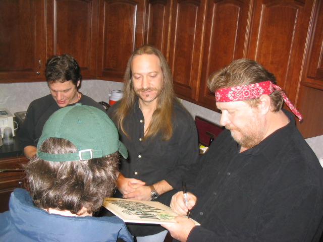 My buddy Mikey with Tony, Chris, and B.B backstage 1-29-04 at Turning Stone Casino NY
