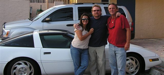 my sweet Kevin surprised Grandmama with a new ride to hit the road with...from l-r LR, Ca and my sweet Kevin...