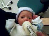 JC - having a bottle... and all of it... he's coming home tomorrow - March 2... 
