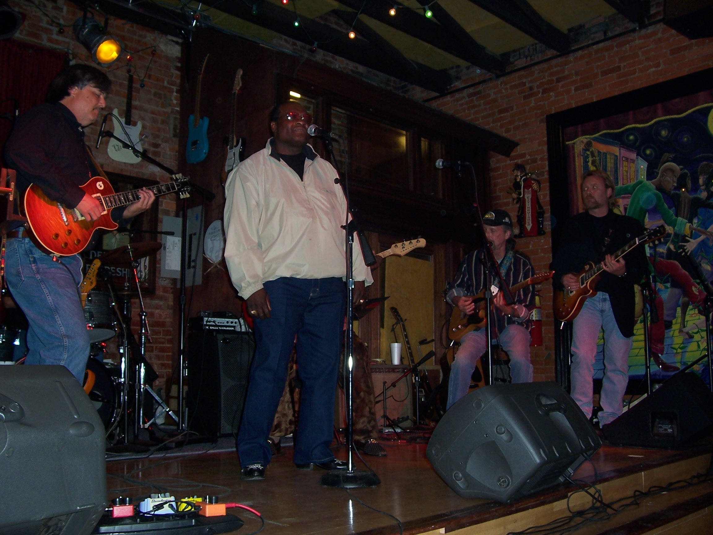 Brent Sibley, Oscar Tony Jr, Scott Boyer, Lee Roy Parnell at Johnny Sandlin's. April 16, 2005
