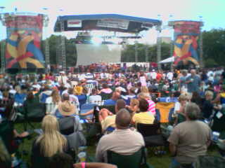 Phone pic of Brothers Common Ground Festival Stage.
July 12th Lansing, MI
Mostly see back of fans sitting.