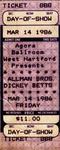 Dickey Betts '86 Conn ticket